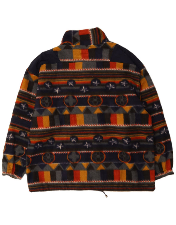 Vintage hombres suelta ajuste Anorak chaqueta Reino Unido 42 XL multicolor geométrico