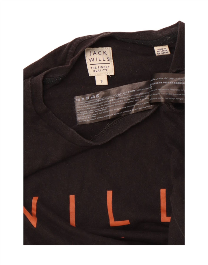 JACK WILLS Camiseta gráfica para hombre Top Small Black Cotton