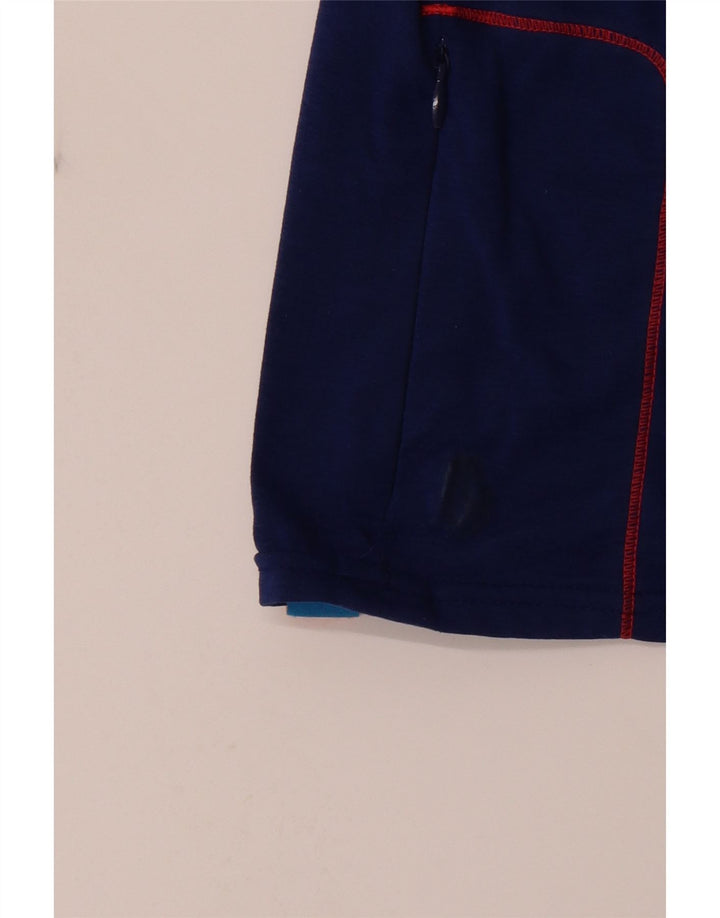 NEW BALANCE Mens Zip Neck Top Long Sleeve Small Navy Blue Polyester
