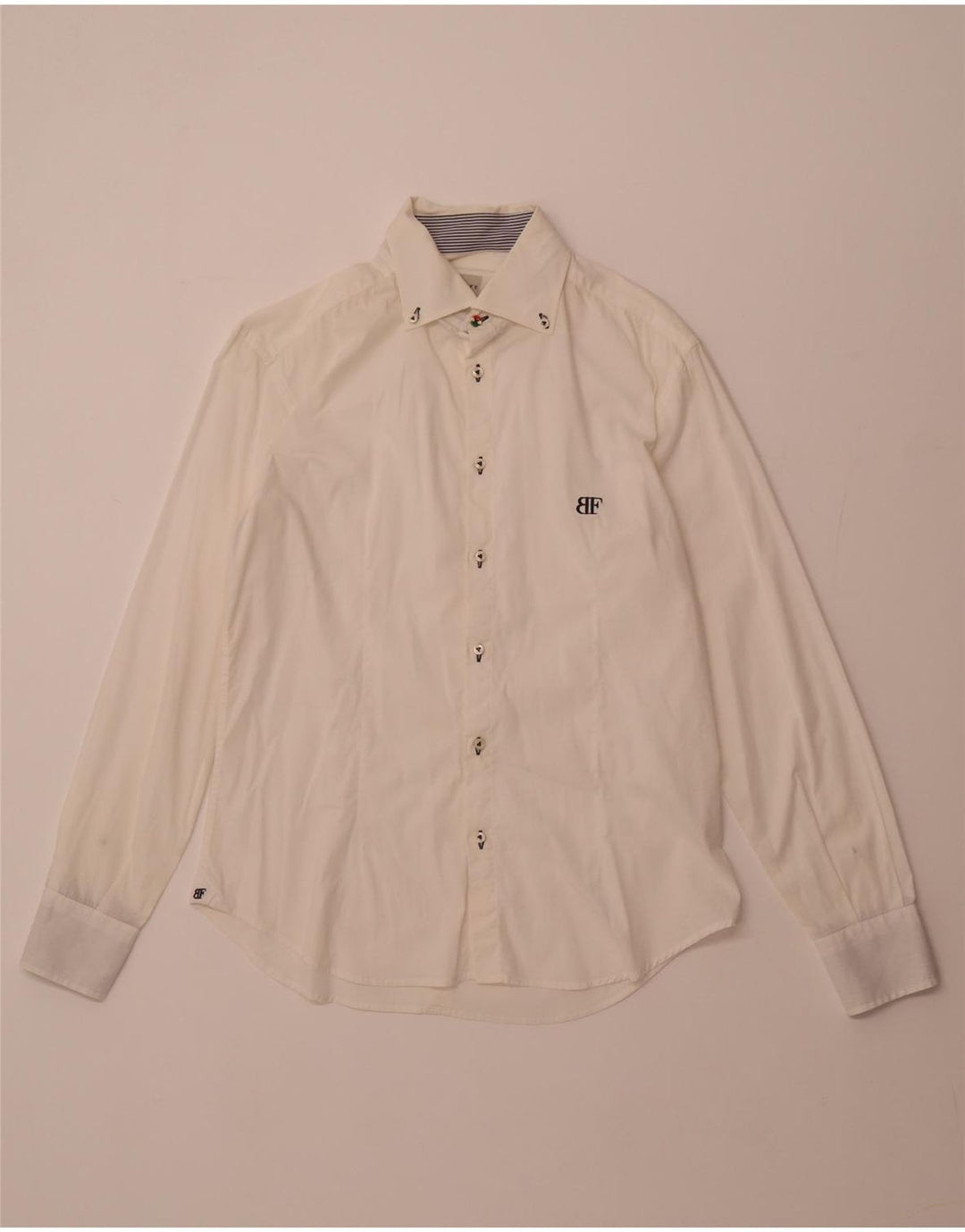 BELFE Camisa Hombre Mediana Algodón Blanco