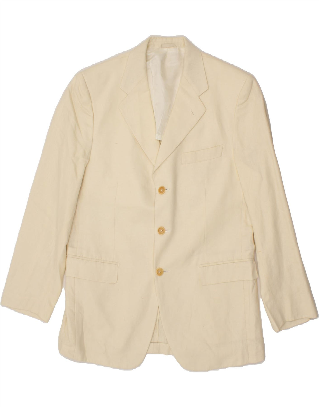 PIERRE CARDIN Chaqueta tipo blazer de 3 botones para hombre IT 50 Large Beige Linen