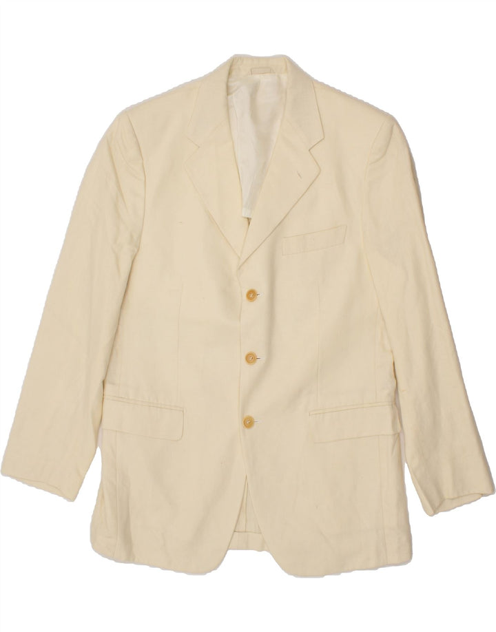 PIERRE CARDIN Chaqueta tipo blazer de 3 botones para hombre IT 50 Large Beige Linen