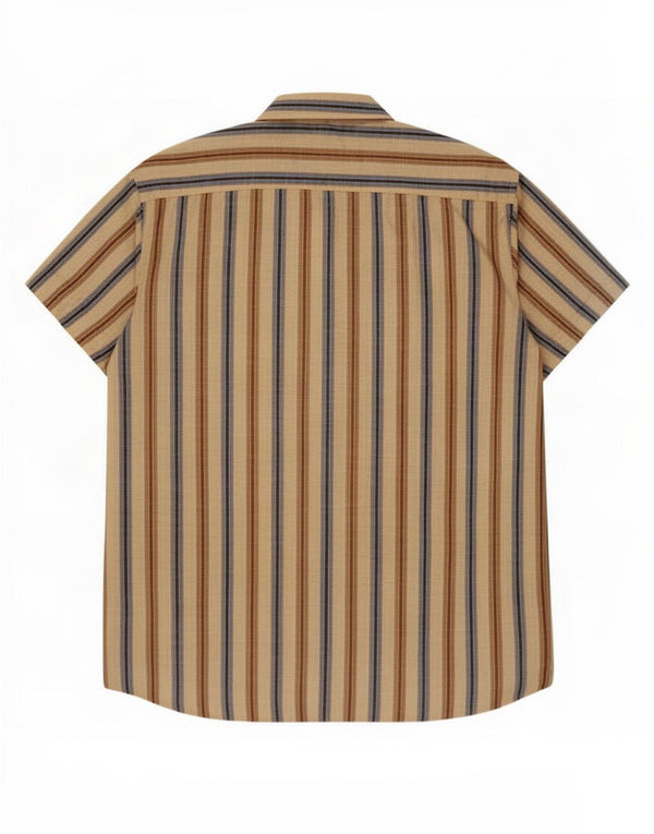 Marlboro Classics Camisa de manga corta para hombre 2XL Algodón a rayas beige
