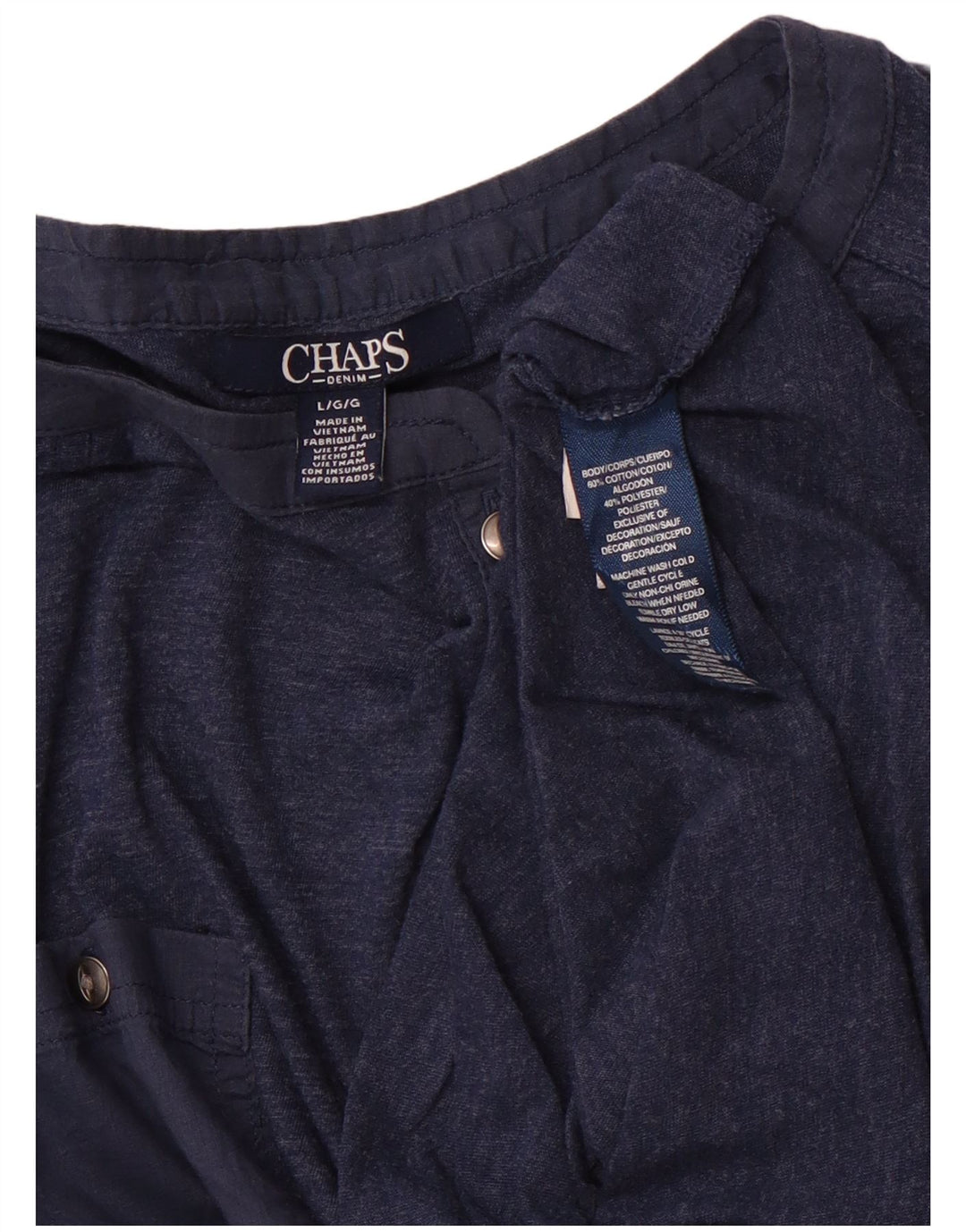 CHAPS Camiseta de manga larga para mujer UK 40 Grande Algodón azul marino