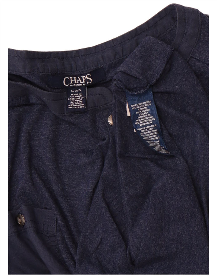 CHAPS Camiseta de manga larga para mujer UK 40 Grande Algodón azul marino