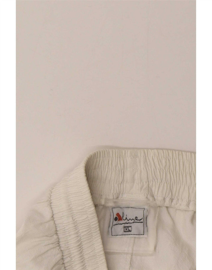 Pantalones cortos deportivos vintage para hombre XL Bloque de color blanco