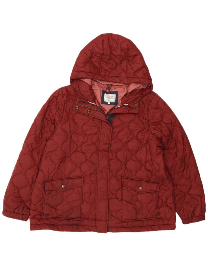 FAT FACE Chaqueta acolchada con capucha para mujer UK 20 2XL Poliéster burdeos