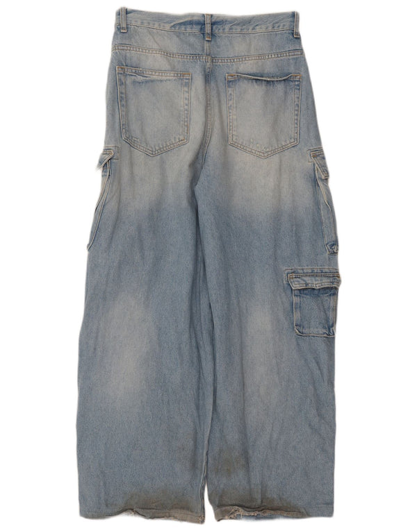 Zara Mens Cargo Jeans de pierna ancha EU 40 Medium W31 L29 Azul