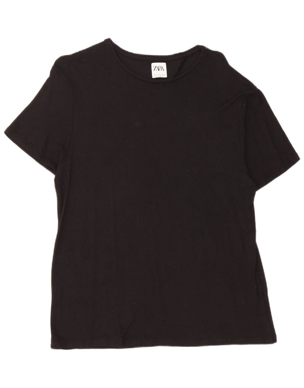 Zara Mujer Camiseta Top UK 46 Large Negro