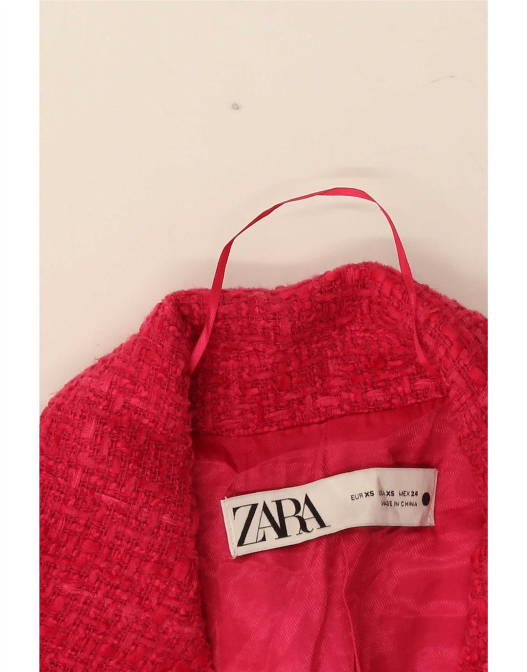 Zara Chaqueta Blazer De Doble Botonadura para Mujer UK 6 XS Pink Check