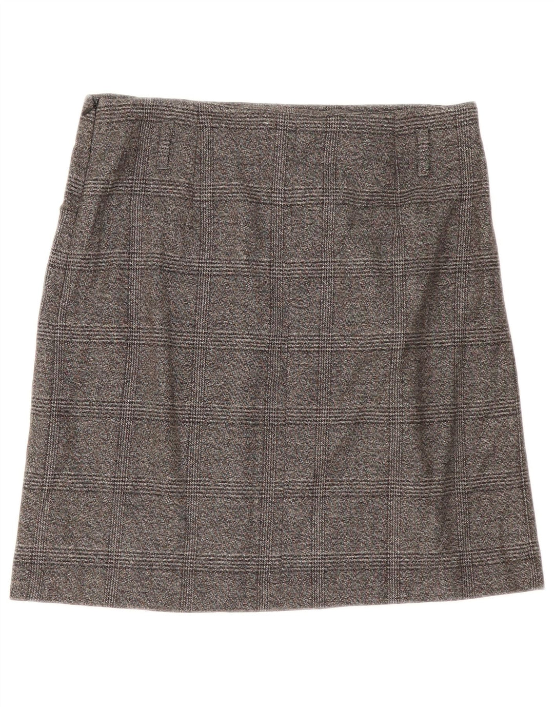 Zara Mujer Falda Recta Mediana W28 Gris Cuadros Poliéster
