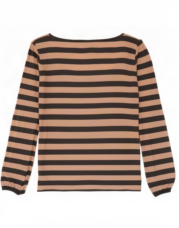 Massimo Dutti Top Mujer Manga Larga UK 40 Small Viscosa Rayas Rosa
