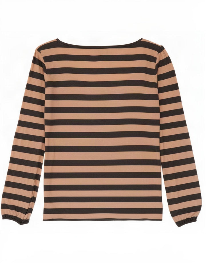 Massimo Dutti Top Mujer Manga Larga UK 40 Small Viscosa Rayas Rosa