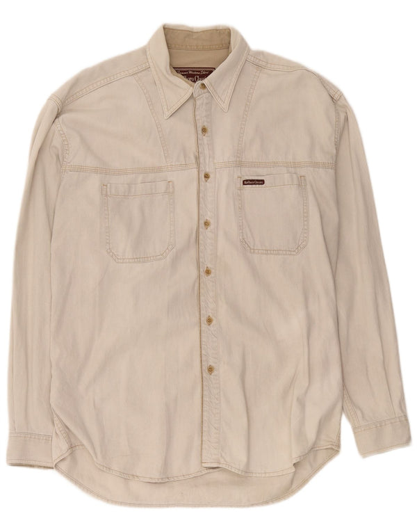 Marlboro Classics Camisa Vaquera Hombre Grande Algodón Beige