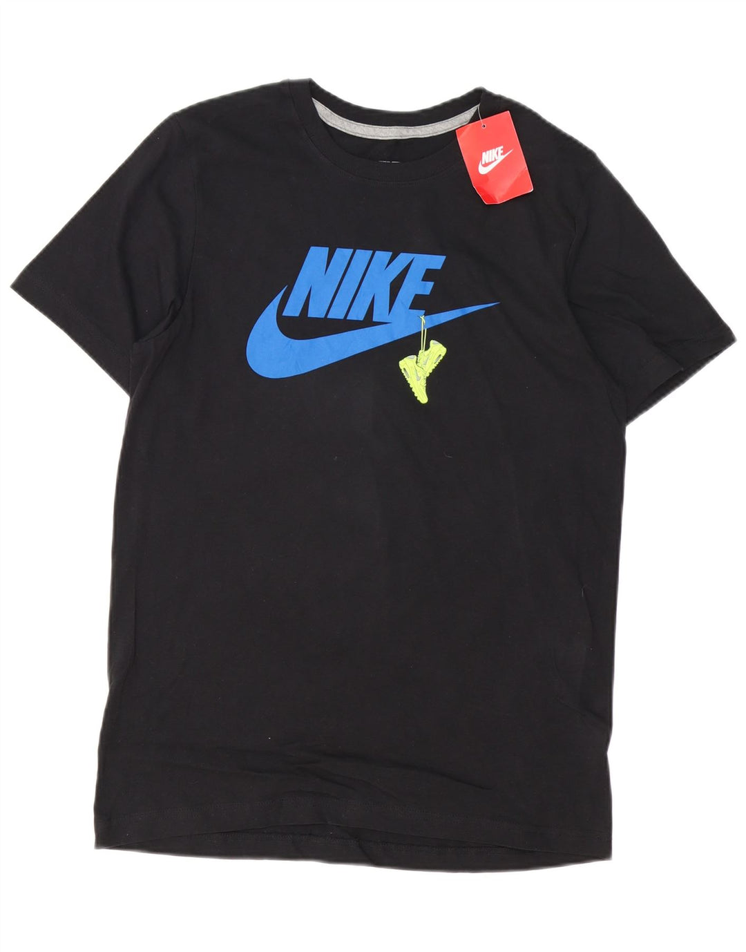 NIKE Camiseta ajustada con gráfico para hombre, talla grande, algodón negro