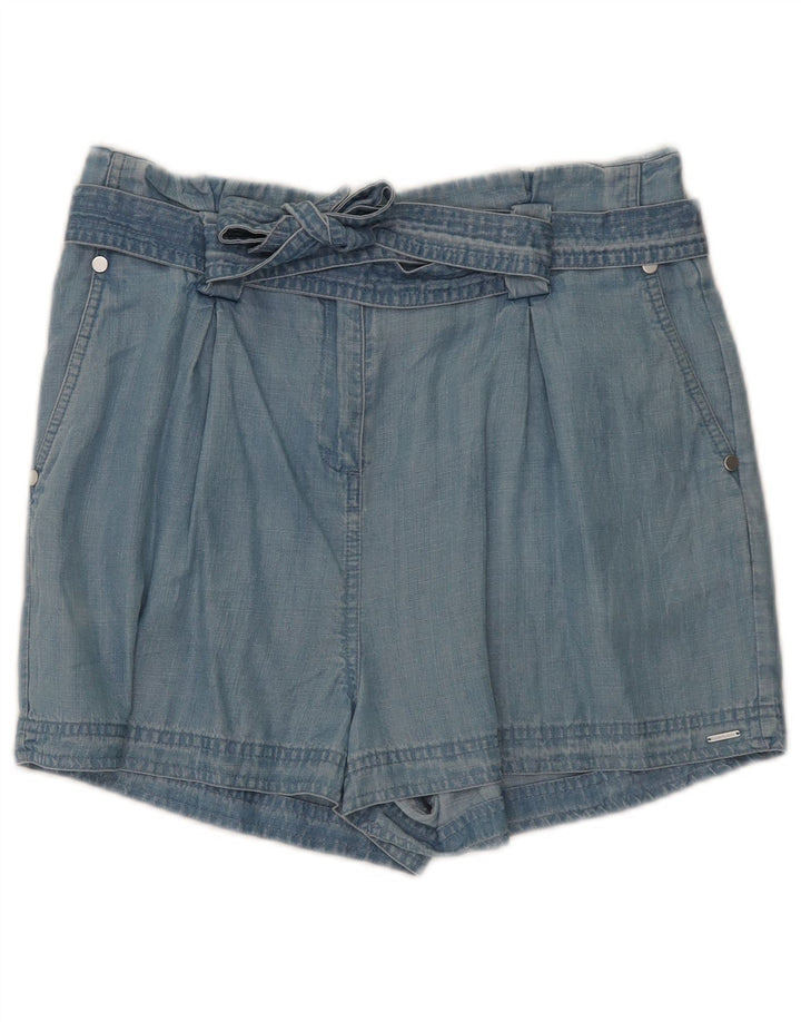 Superdry Pantalones cortos chinos para mujer UK 10 Small W32 Lyocell azul