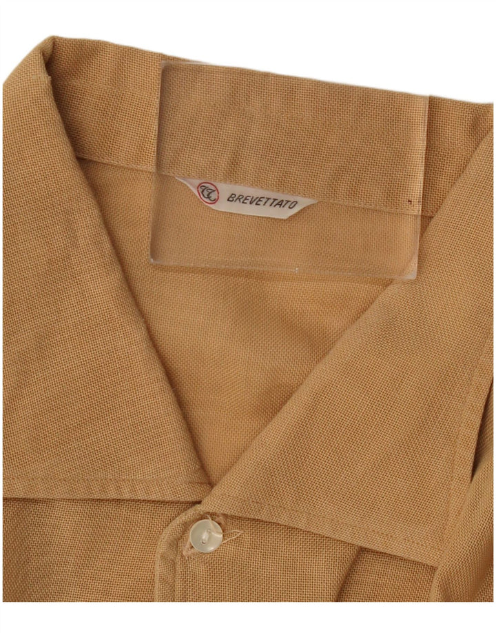 Camisa Vintage Hombre Manga Corta XL Beige