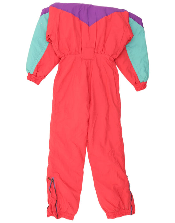 Mono de esquí vintage para mujer IT 42 Bloque de color multicolor mediano