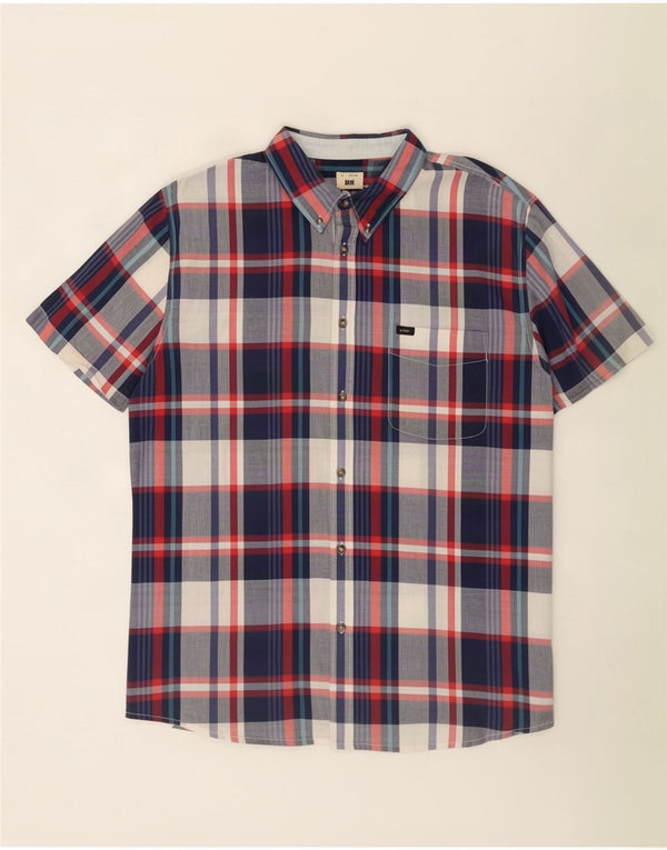 Lee Camisa de manga corta para hombre, ajuste regular, talla 2XL, cuadros multicolores