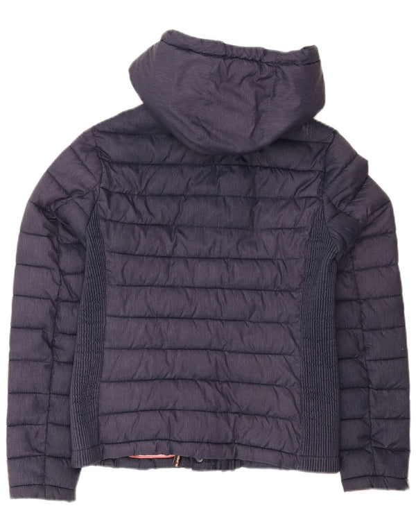 Superdry Chaqueta Acolchada Con Capucha Para Mujer UK 44 Grande Poliéster Azul Marino
