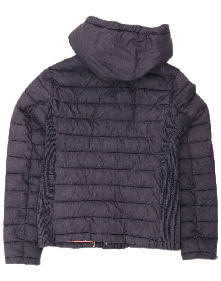Superdry Chaqueta Acolchada Con Capucha Para Mujer UK 44 Grande Poliéster Azul Marino