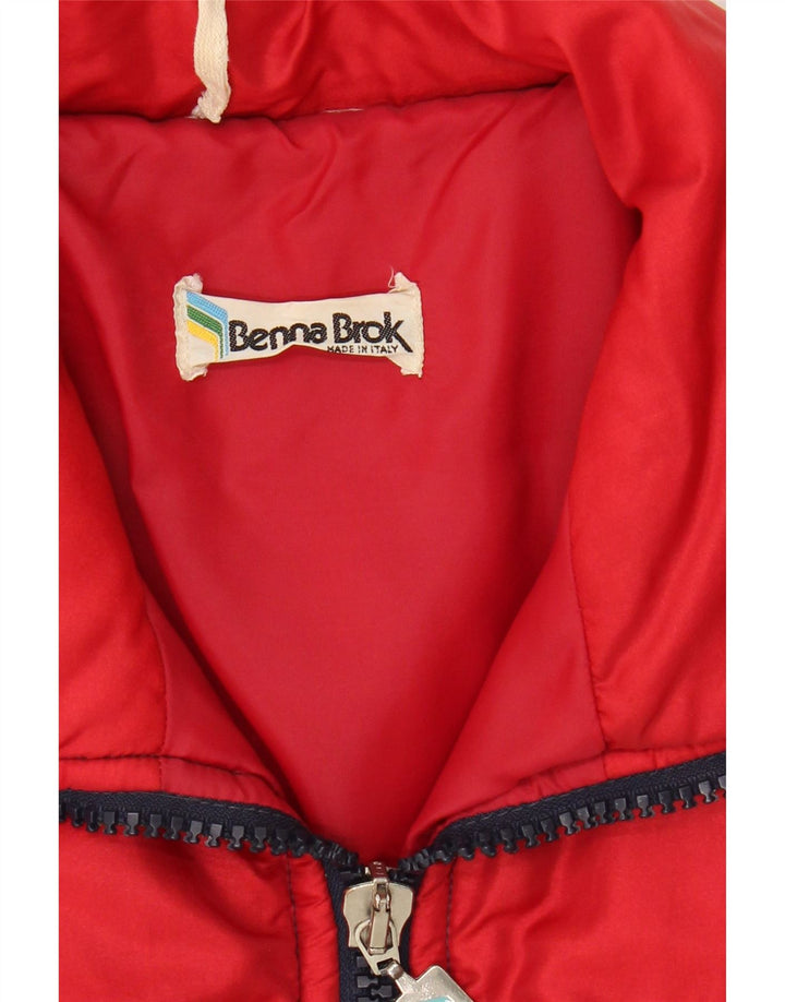 VINTAGE Chaqueta acolchada para hombre Reino Unido 40 Poliamida grande multicolor colorblock