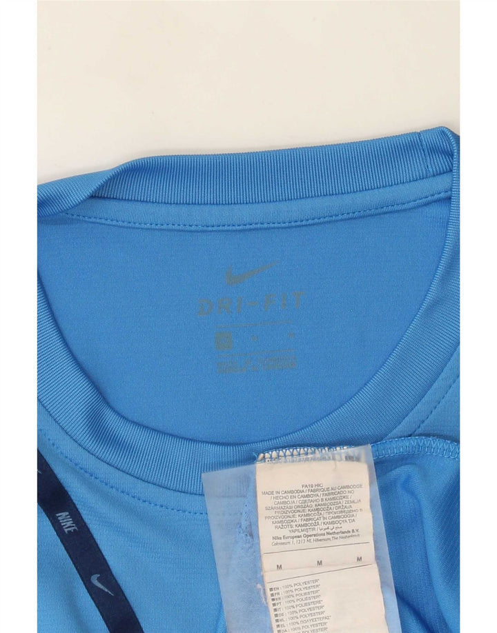 Camiseta Nike Dri Fit Graphic para hombre, parte superior de poliéster azul medio