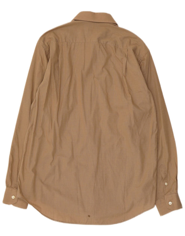 PIERRE CARDIN Camisa Hombre Talla 39 Algodón Rayas Beige Medio