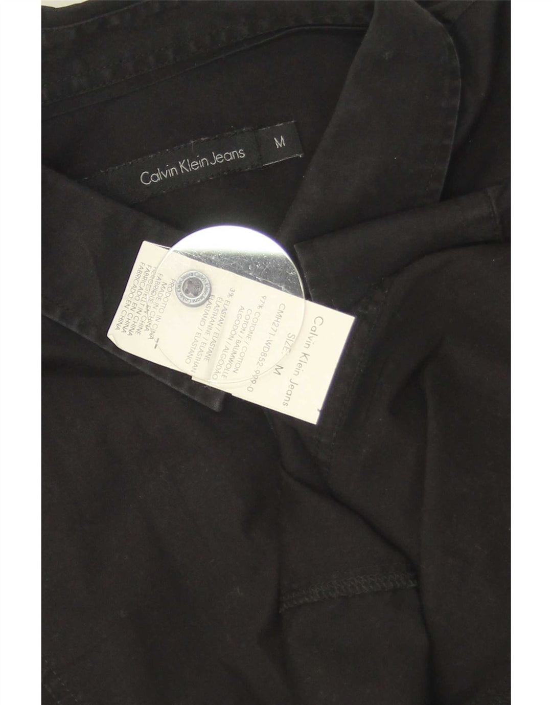 Camisa Calvin Klein Jeans Hombre Algodón Medio Negro