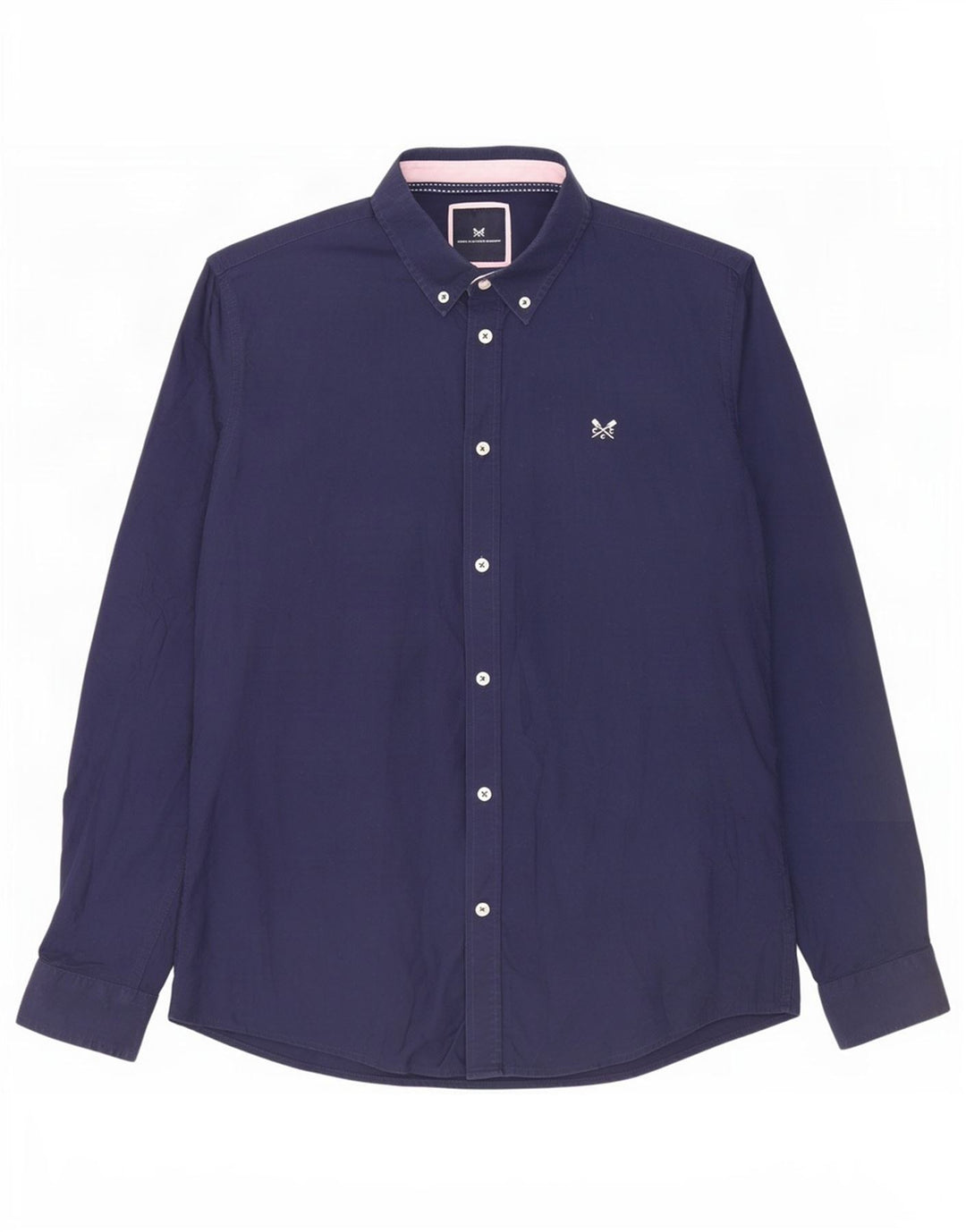 Crew Clothing Camisa ajustada para hombre Algodón azul marino medio