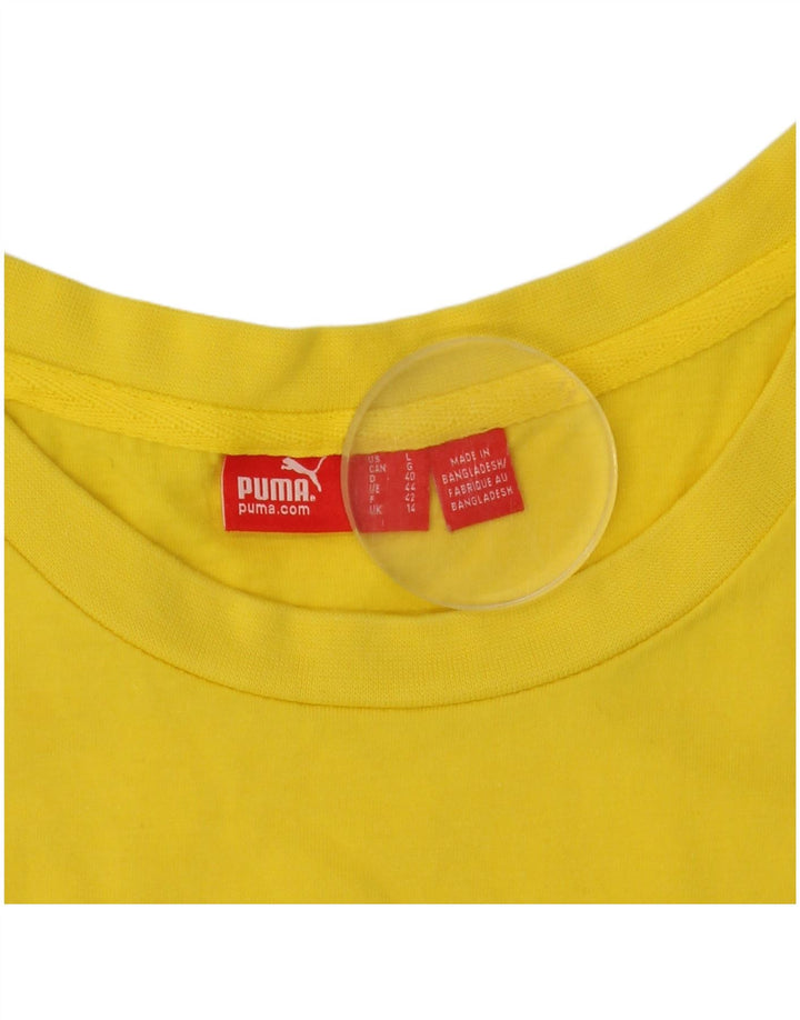 Puma - Camiseta gráfica para mujer, talla 40, color amarillo mediano