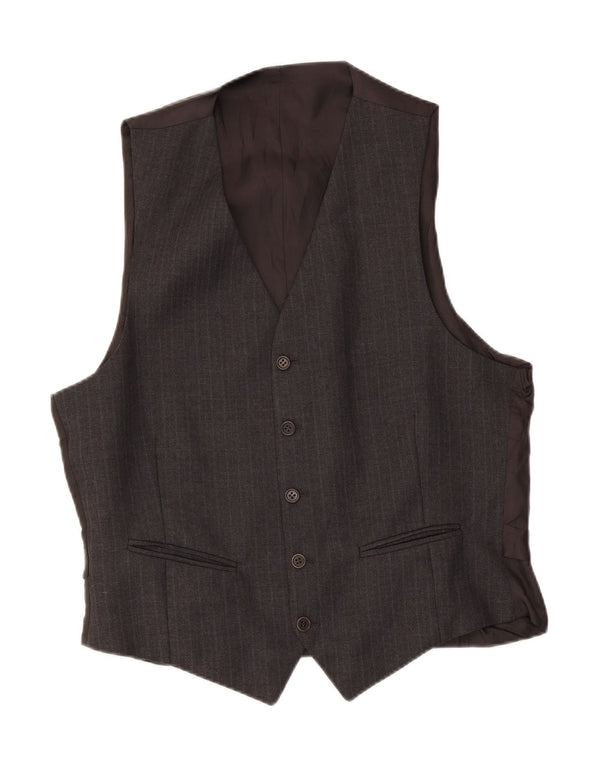 Chaleco vintage para hombre IT 52 rayas grises grandes