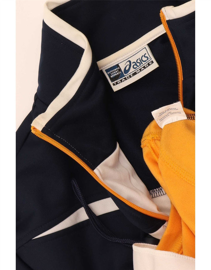 Asics Hombre Chándal Top Chaqueta Grande Azul Marino Colorblock Poliéster