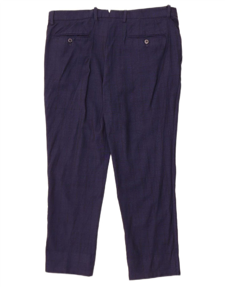 Massimo Dutti Pantalón Corto Hombre EU 44 Large W34 L25 Azul Marino Cuadros