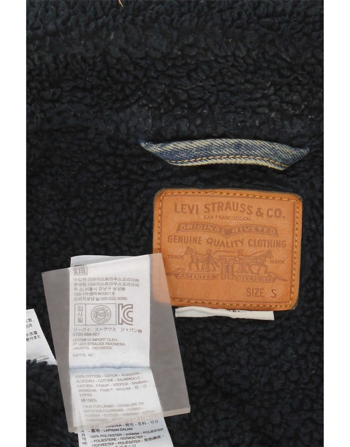 Levi's Chaqueta vaquera Sherpa para hombre Reino Unido 36 Algodón azul pequeño