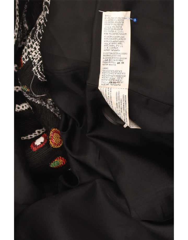 Abrigo Desigual Mujer Estampado Abstracto EU 46 XL Poliéster Floral Negro