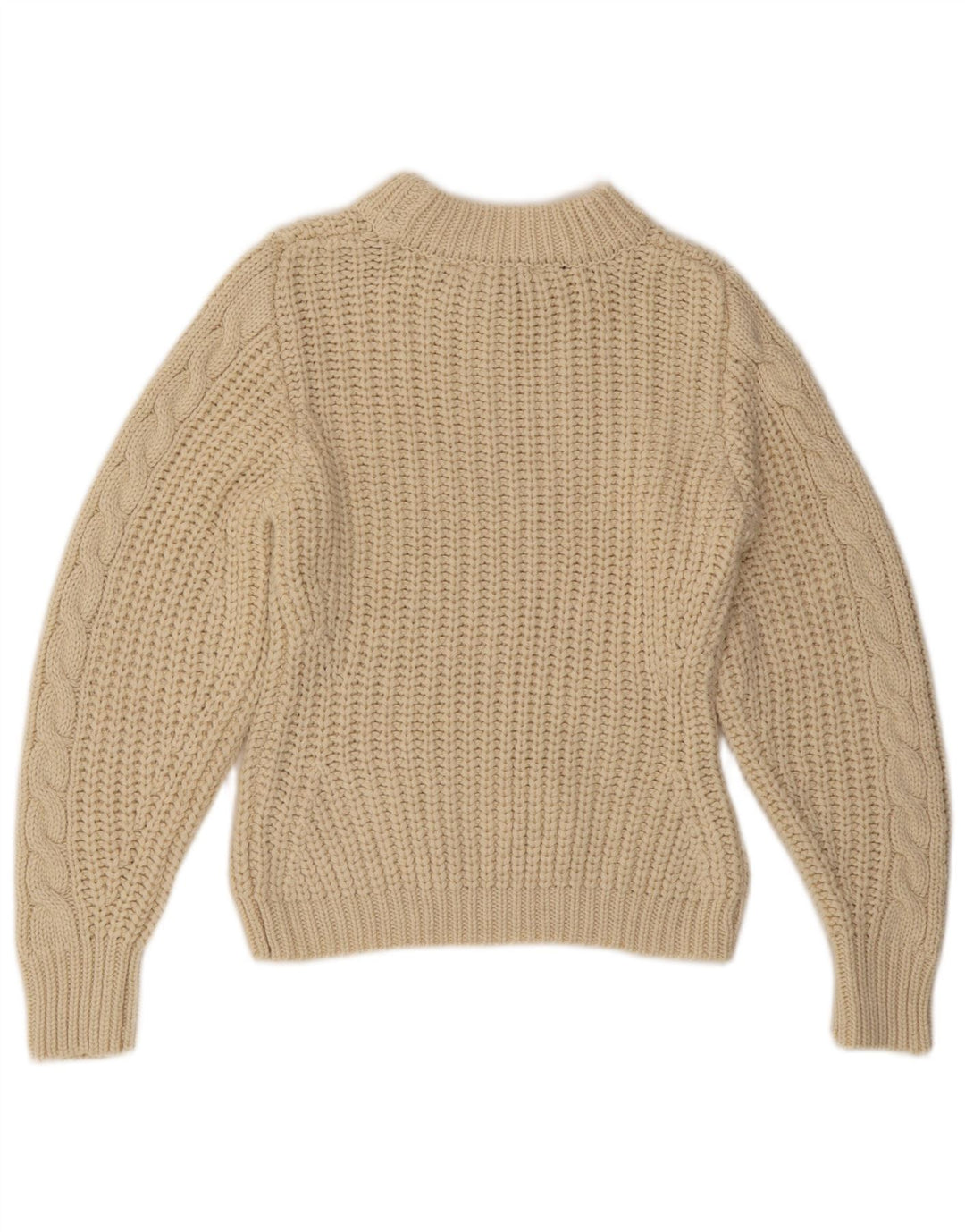ZARA Mujer Crop Turtle Neck Jumper Sweater UK 44 Medio Beige Poliéster