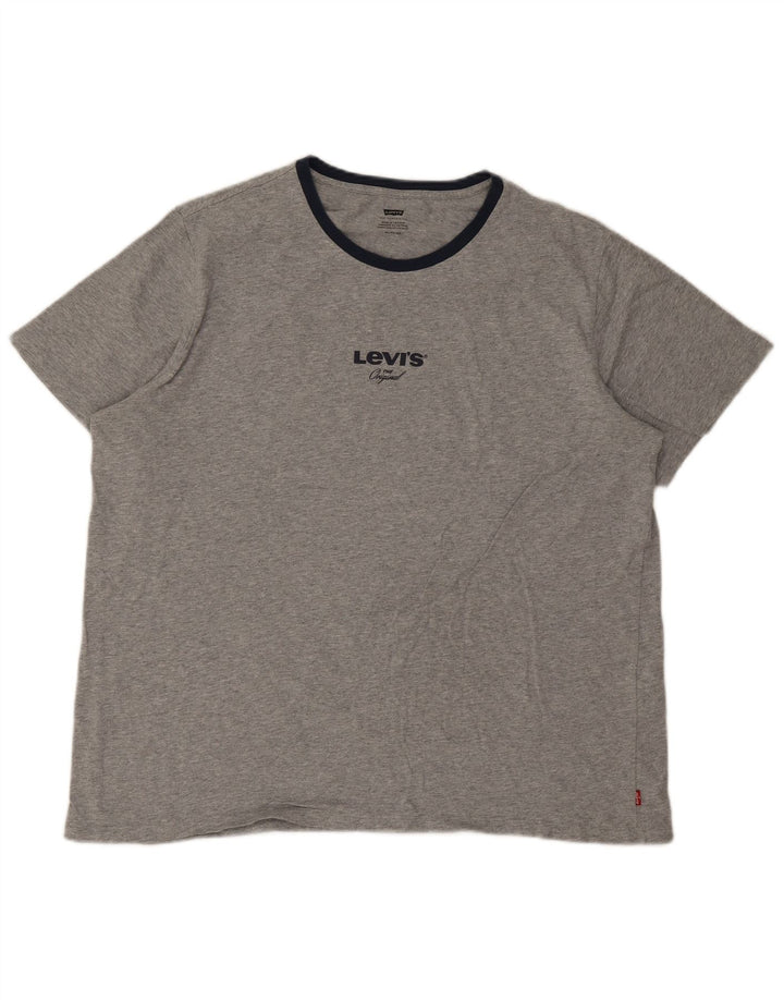 Levi's Hombre Camiseta Gráfica Top XL Algodón Gris
