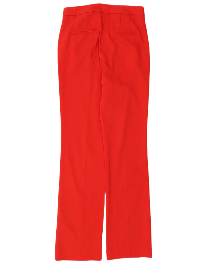 Zara Mujer Pantalones Casuales Rectos Medianos W28 L34 Rojo