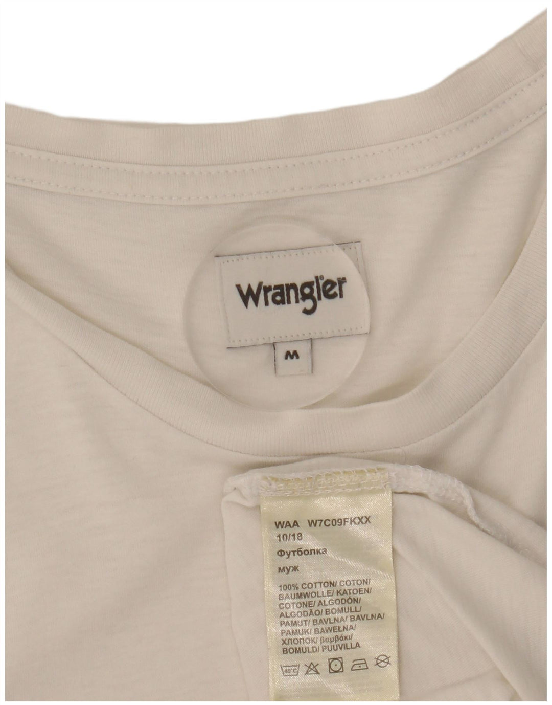 Wrangler Camiseta gráfica para hombre Top Medium White Cotton
