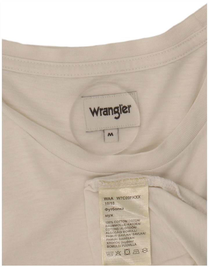 Wrangler Camiseta gráfica para hombre Top Medium White Cotton