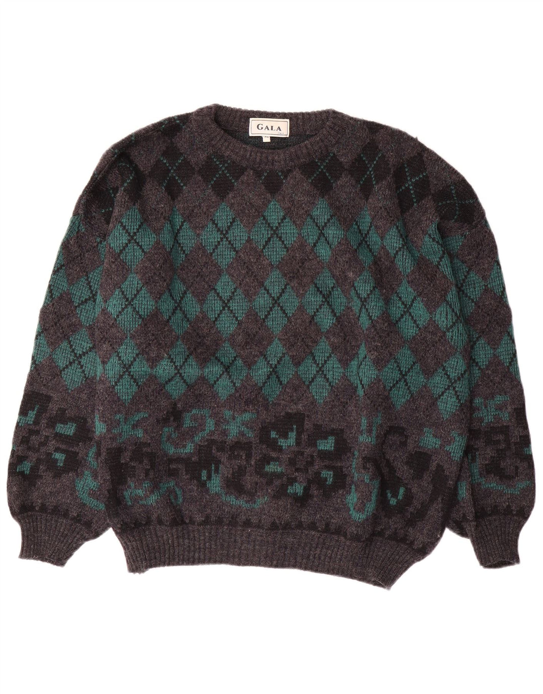 Gala Jersey Con Cuello Barco Para Hombre XL Gris Argyle/Lana Diamante