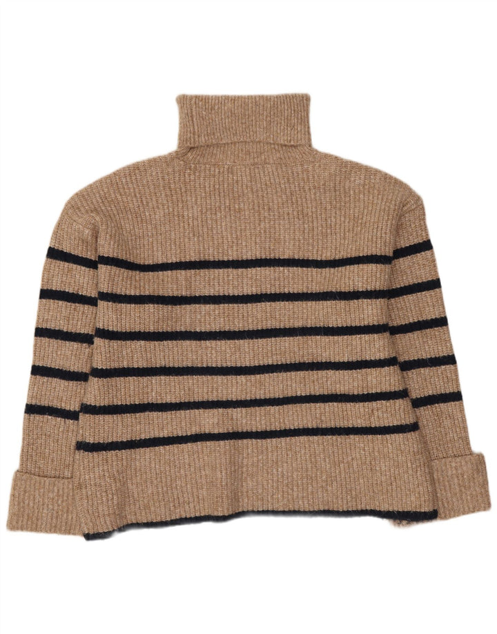 Marks & Spencer Suéter tipo jersey con cuello vuelto para mujer Reino Unido 44 Rayas beige medianas