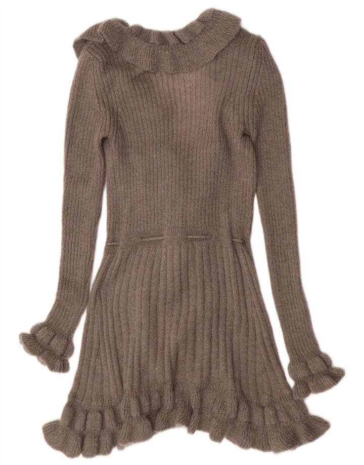 Northland Cárdigan Largo con Volantes en la Parte Delantera para Mujer UK 8 Small Gris