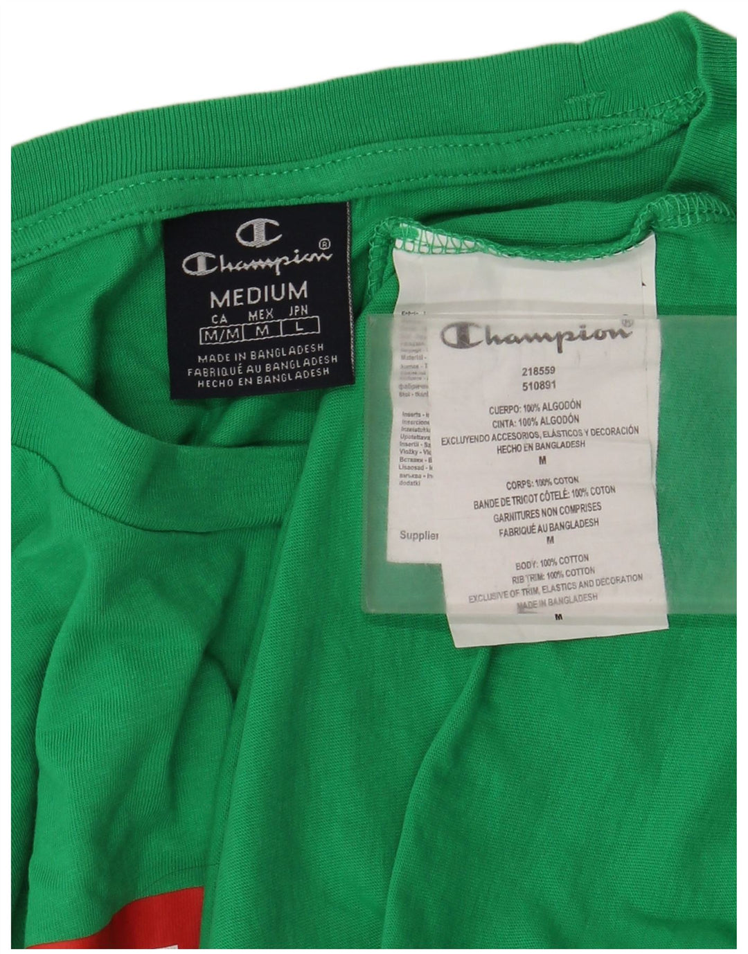 Champion Camiseta Gráfica Para Hombre Top Algodón Verde Medio