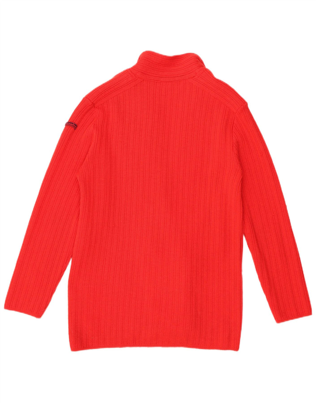 Vintage mujer Cardigan suéter US 6 lana virgen roja mediana