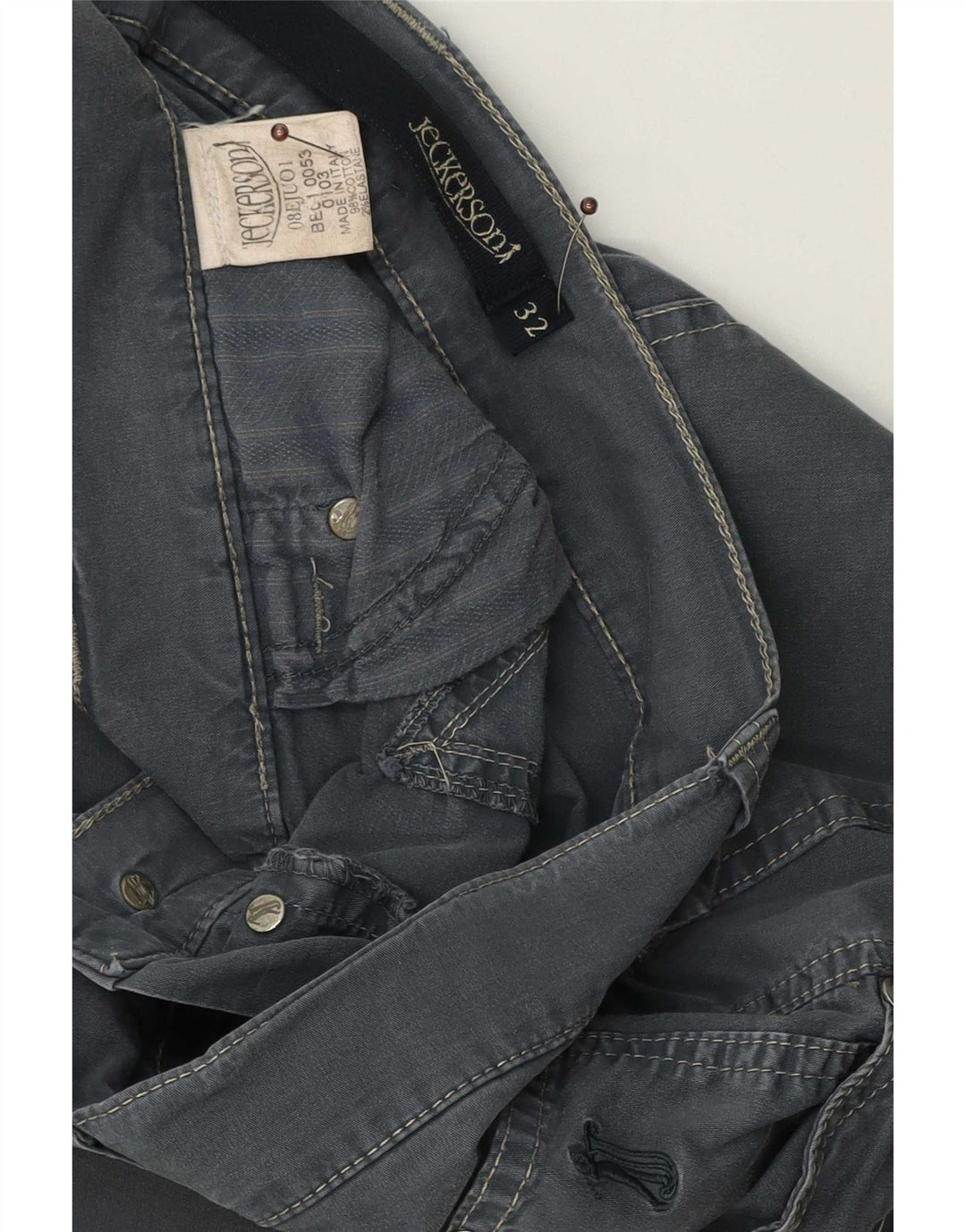 Jeckerson Pantalones cortos casuales para hombre W32 Algodón gris medio