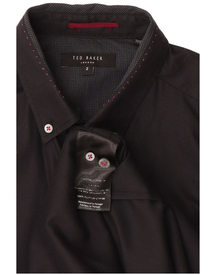 Ted Baker Camisa para hombre Talla 2 Pequeña Algodón azul marino