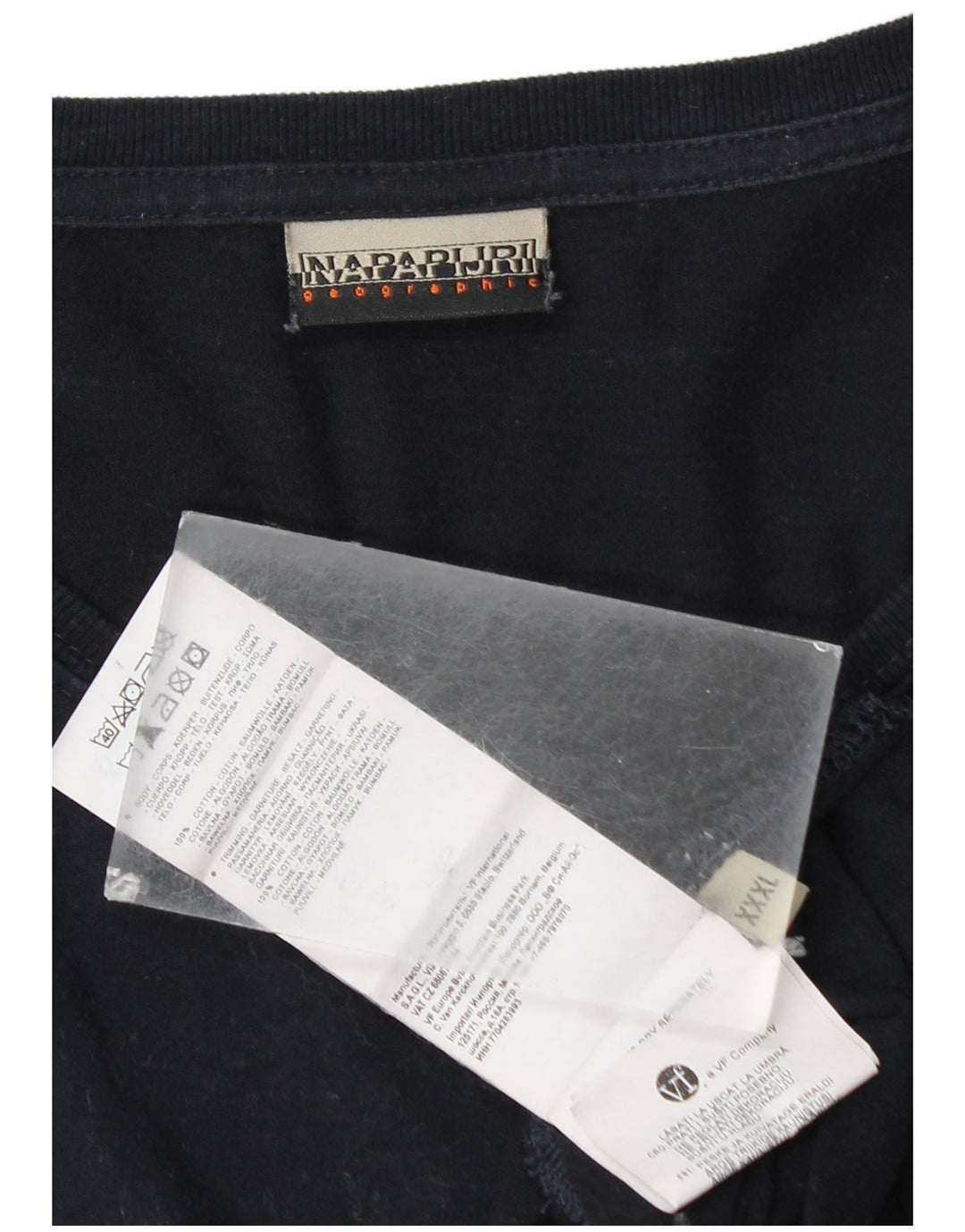 NAPAPIJRI Camiseta con gráfico geográfico para hombre Manga larga 3XL Algodón azul marino