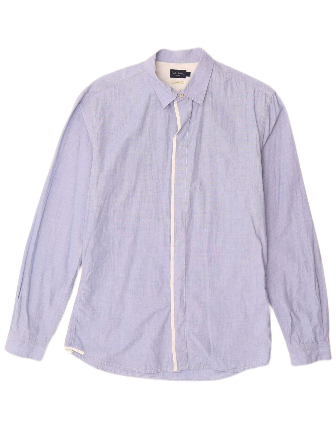Paul Smith Camisa de corte entallado para hombre de algodón azul medio